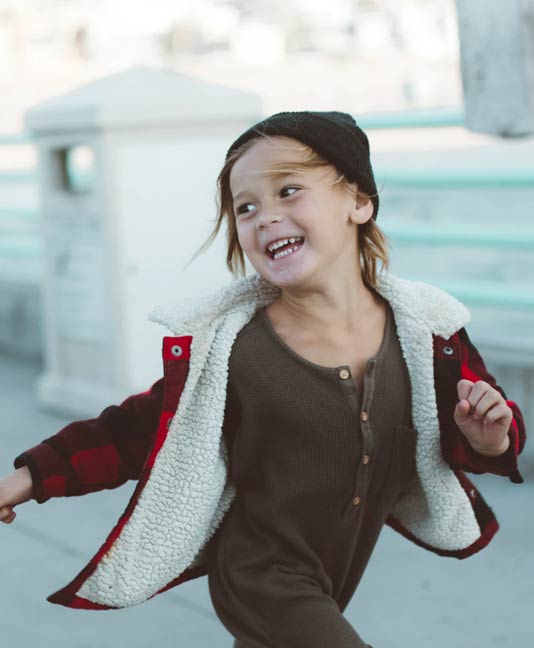 Smiling child running