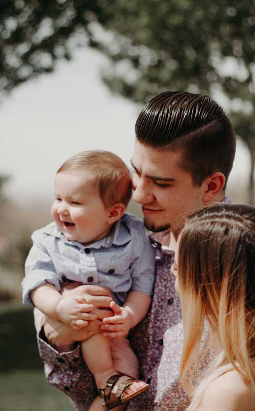 Family with baby